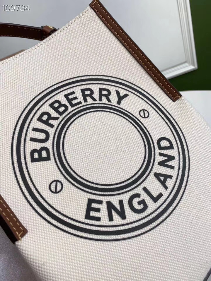 Burberry小徽標圖形純棉帆布手提/斜背