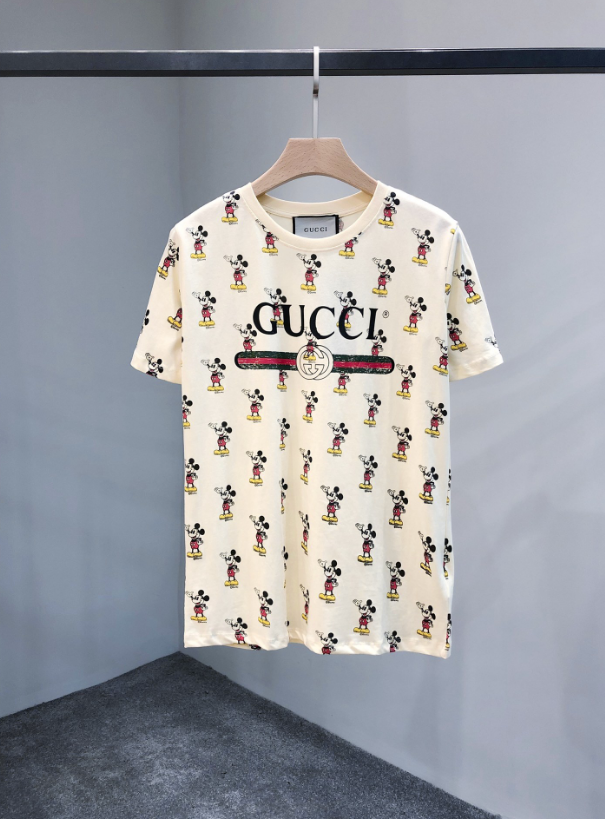 GUCCI 春夏新款滿身米奇情侶款圓領短TEE