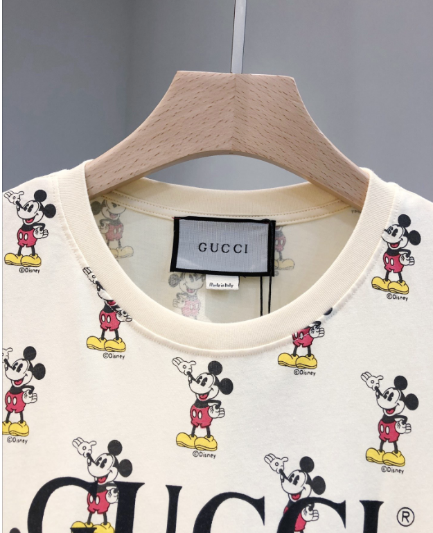 GUCCI 春夏新款滿身米奇情侶款圓領短TEE