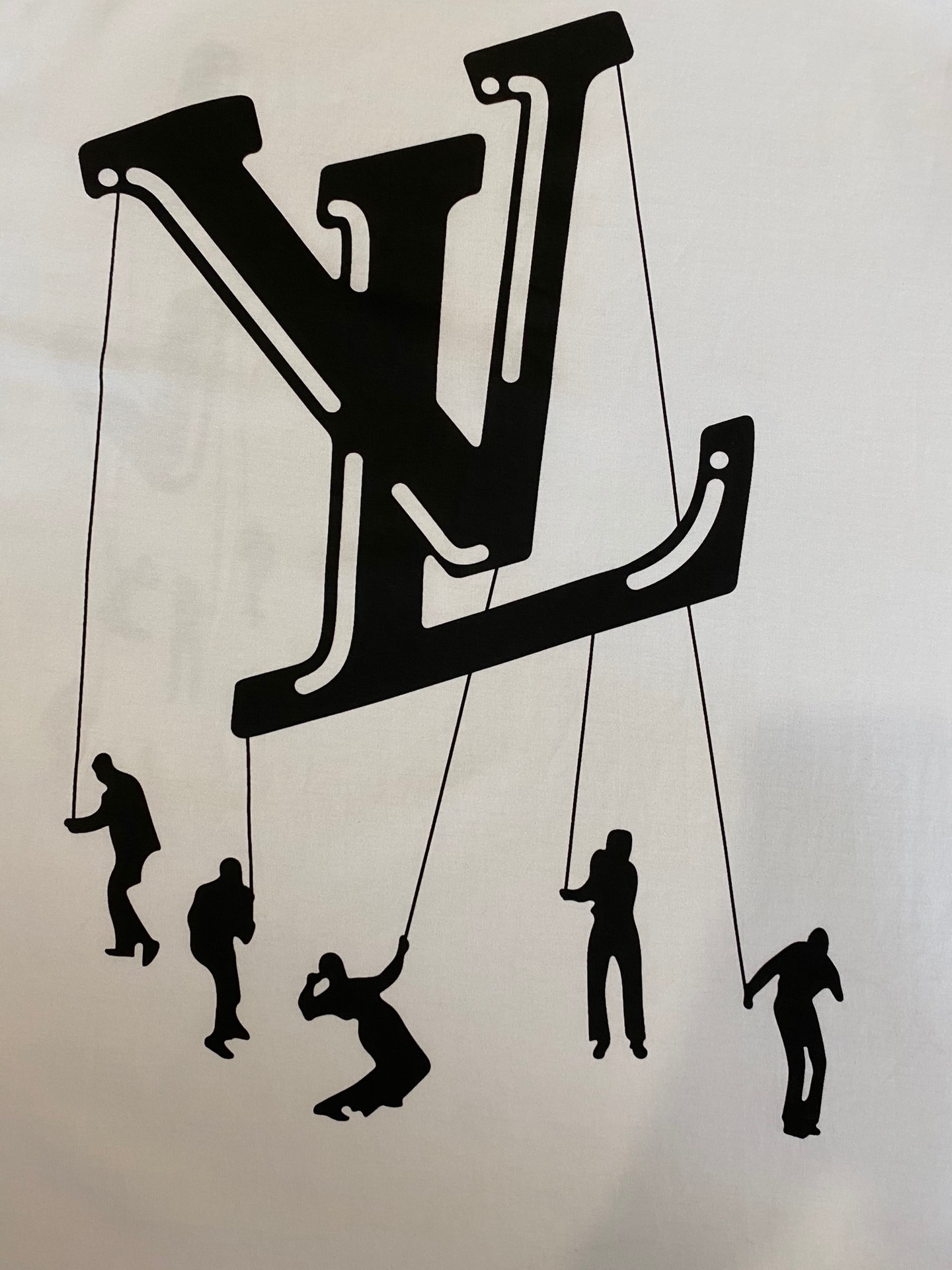 LV 新款系列垂線人偶logo印花短袖