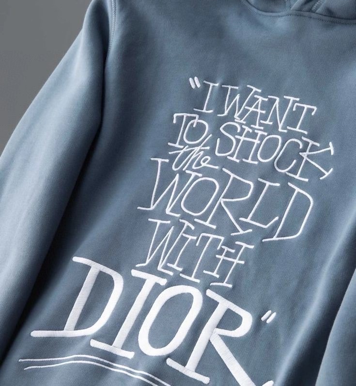 DIOR 新款刺繡整幅畫面圓領連帽長袖