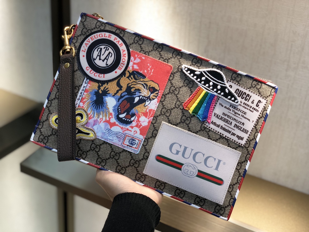 Gucci 拼貼潮流手拿包