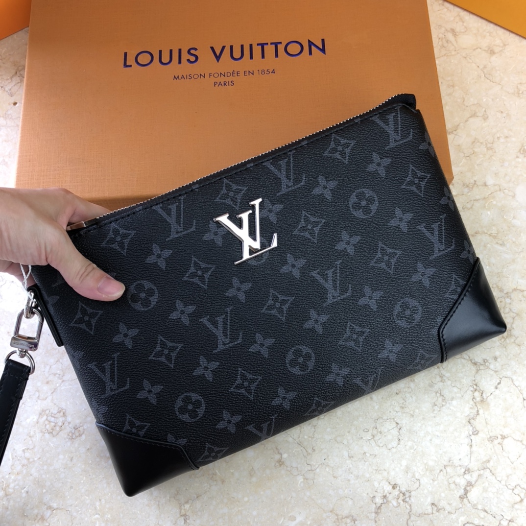 Louis Vuitton 斷貨王專櫃同步暗色老花手拿包