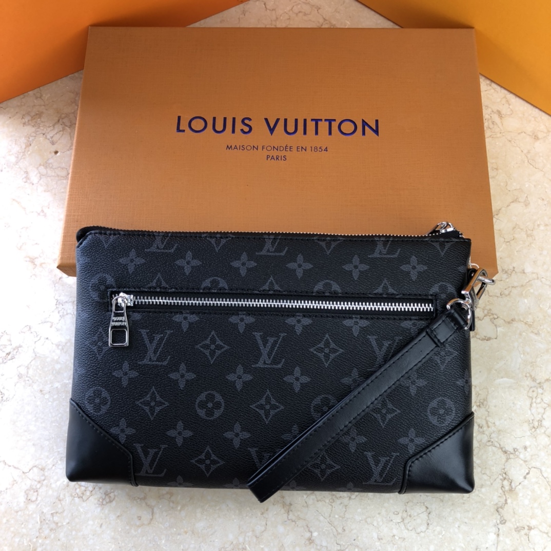 Louis Vuitton 斷貨王專櫃同步暗色老花手拿包