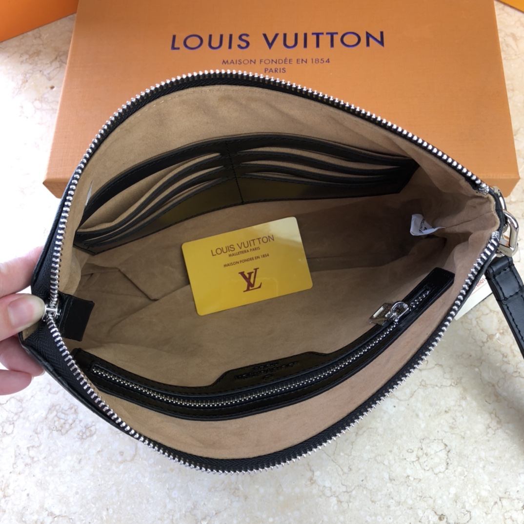 Louis Vuitton 斷貨王專櫃同步暗色老花手拿包