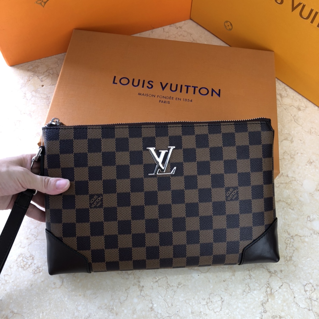 Louis Vuitton 斷貨王專櫃同步棋盤格手拿包