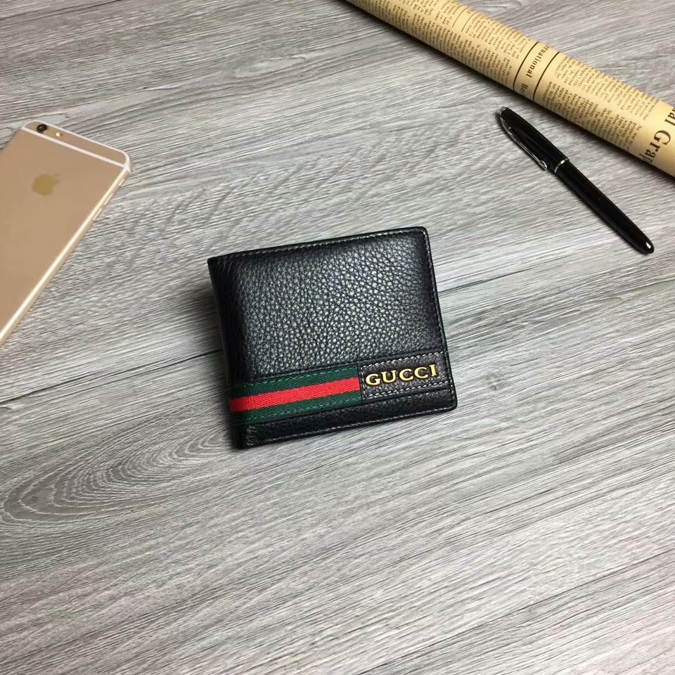 Gucci 經典色帶短夾