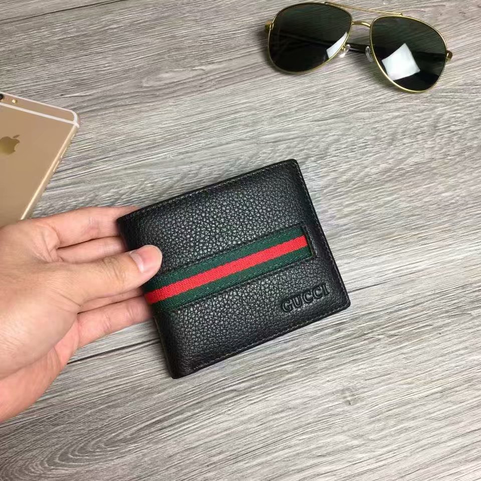 Gucci 經典色帶短夾