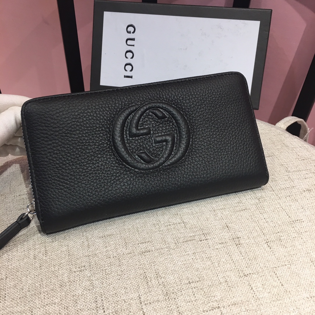 Gucci 大Logo荔枝皮長夾