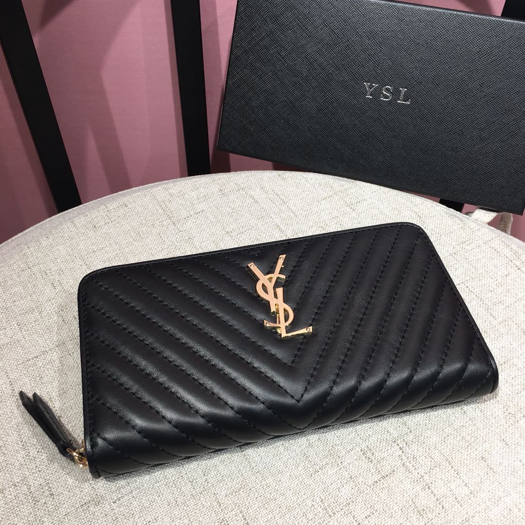 Ysl 超美爆款單拉鍊長夾