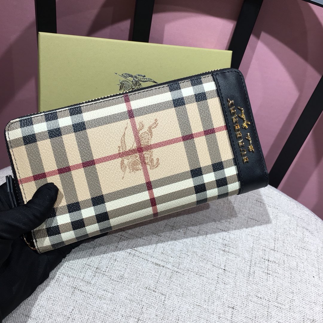 Burberry 經典格紋長夾