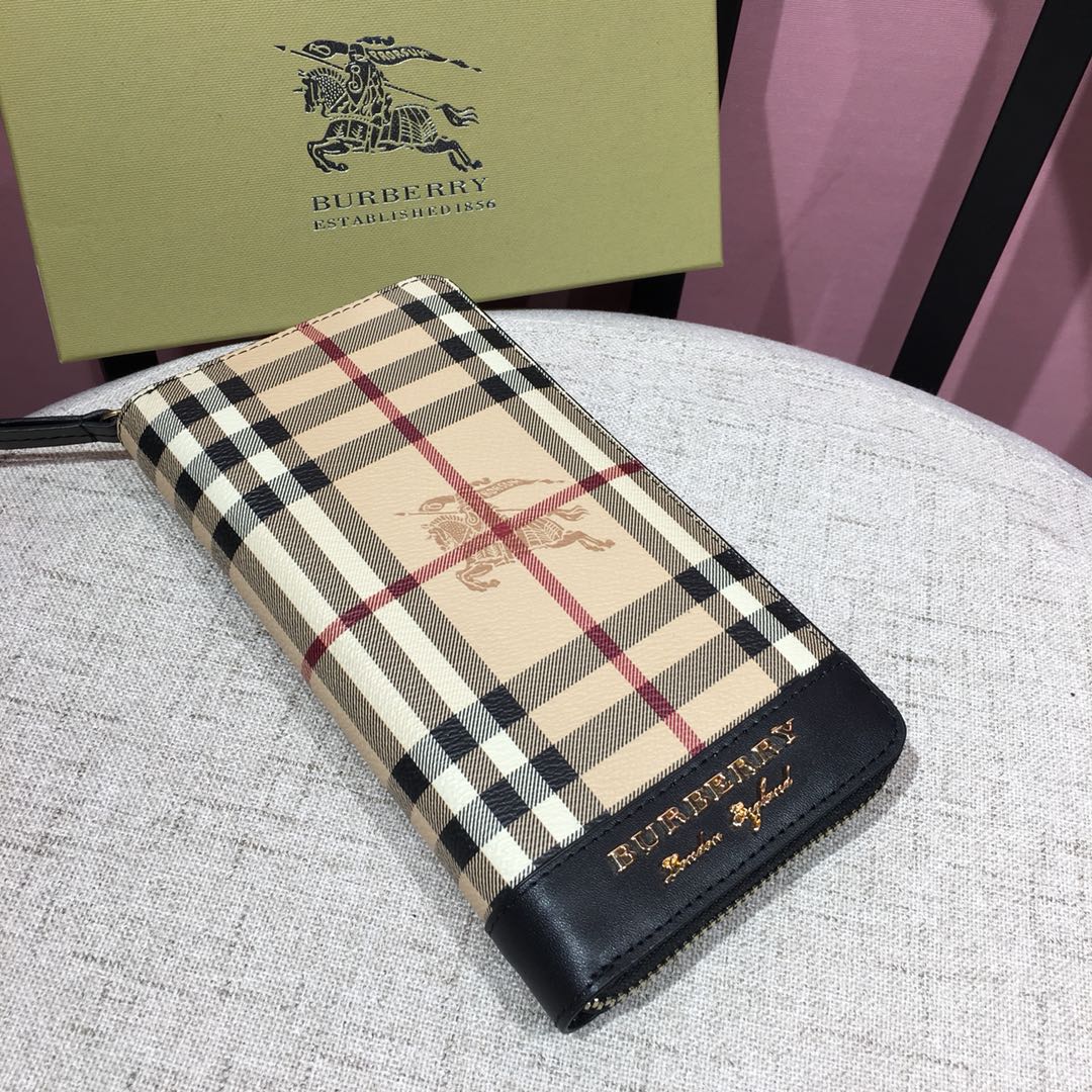 Burberry 經典格紋長夾