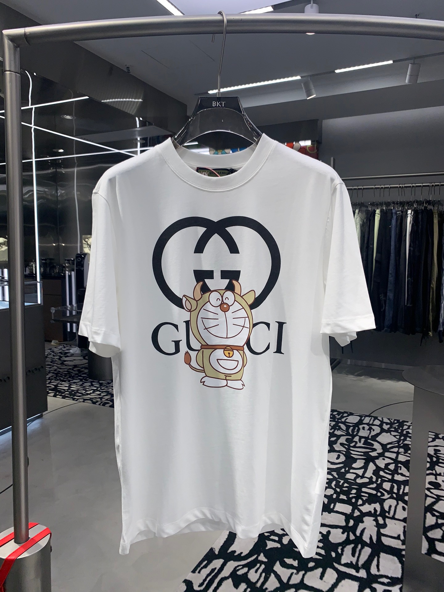 GUCCI 聯名哆啦A夢印花圓領短TEE